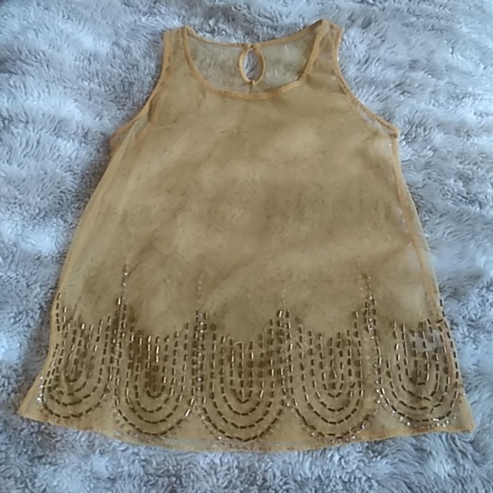 Yellow retro tank top sz small